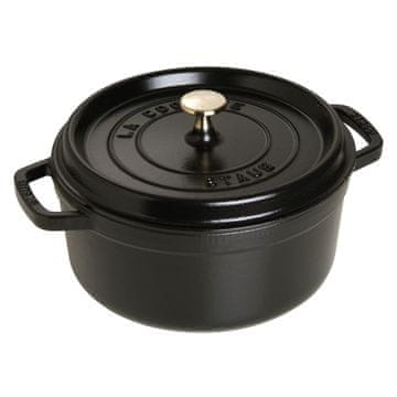 Staub Staub Okrugla posuda za kuhanje 3.8 L, crna