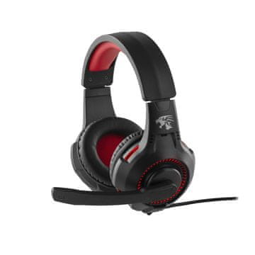 slomart Preo 125085402 žične naglavne slušalice za gaming, crne/crvene