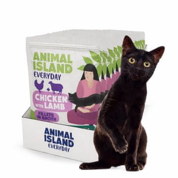 Animal ANIMAL ISLAND Piletina s Janjetinom u umaku - mokra hrana za mačke - 12x85g