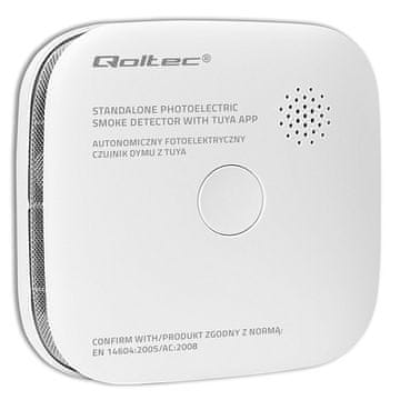 Qoltec Qoltec 52579 bežični detektor dima, Tuya, Wi-Fi, vijek 10 god, alarm 85dB