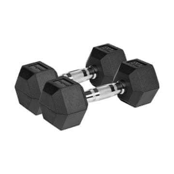 Rebel REBEL ACTIVE Gumirane jednoručne utege od lijevanog željeza 2x7 kg