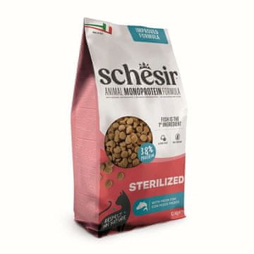 Schesir SCHESIR Animal Mono Protein Sterilized riba, suha hrana za mačke, 10 kg