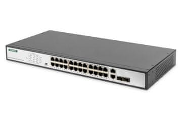 Digitus Digitus DN-95343 mrežni prekidač, Fast Ethernet, PoE, 1U, crn/srebrni