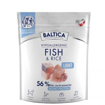 slomart BALTICA Nutraceutic Hypoallergenic Light M Fish s rižom - suha hrana za pse - 1kg