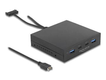 DeLOCK 3.5″ USB 3.2 Gen 2 Front Panel, 2x USB-C + 2x USB-A
