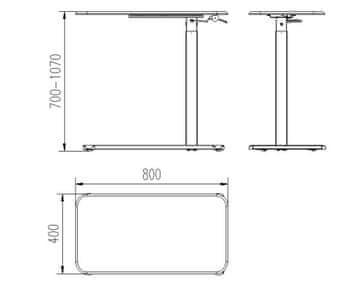 Desk Unique LAPTOP DESK stol za prijenosno računalo, crna