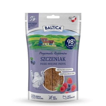 slomart BA5 Przysmaki Regionów Puppy Mono Pileći odresci puretina – poslastica za pse – 90 g