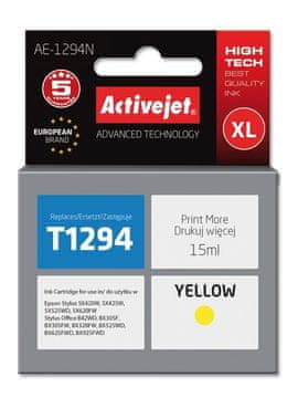 ActiveJet Activejet AE-1294N zamjenska tinta za Epson T1294 (Supreme, 15 ml, žuta)