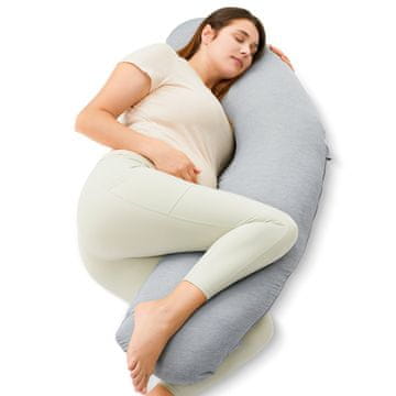 slomart Trudnička J-jastuk Momcozy, svijetlo siva, Jersey