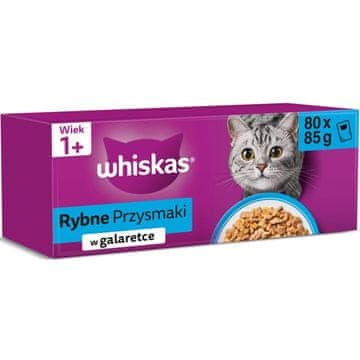 Whiskas WHISKAS Mokra hrana za mačke - riblje delikatese u želeu - 80x85g