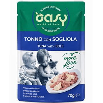Oasy OASY More Love Tuna s listom - mokra hrana za mačke, 70g