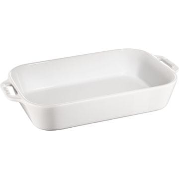 Staub Staub pravokutni keramički tanjur za posluživanje, 4.5 L, bijeli