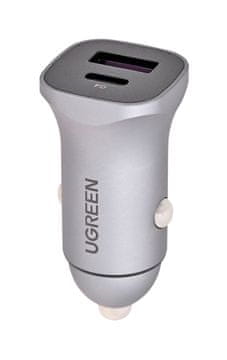 Ugreen Ugreen USB Type-C / USB 24W Power Delivery auto punjač, sivi