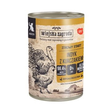 Wiejska Zagroda WIEJSKA ZAGRODA Mačići Puretina s piletinom - mokra hrana za mačke - 400g