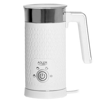 Adler ADL AD 4494 automatski pjenilica/grijač mlijeka, 4 funkcije, bežični, Bijela/Metalik