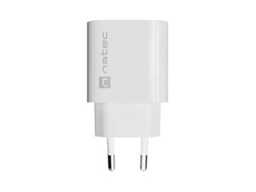 NAT Natec Ribera Zidni punjač, 1x USB-A 18W, bijeli