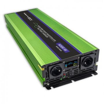 Qoltec Qoltec Monolith Auto 6000 W pretvarač napona 12V/230V, zeleni