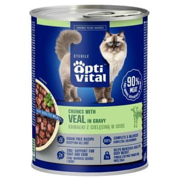 slomart OPTIVITAL Sterilna s teletinom u umaku - mokra hrana za mačke - 415g