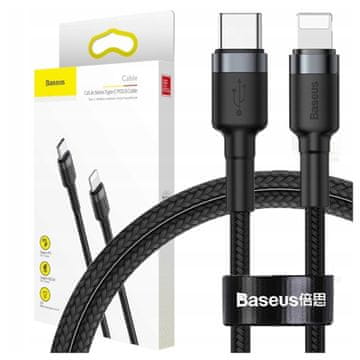 BASEUS Cafule USB-C na Lightning PD kabel, 18W, 1m (crno-sivi)