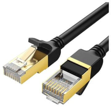 Ugreen NW107 Ethernet RJ45 okrugli mrežni kabel, Cat.7, STP, 2 m (crni)