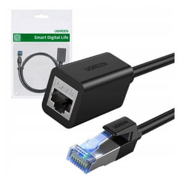 Ugreen NW112 Ethernet produžni kabel RJ45, kat. 6, FTP, s metalnim utikačem 2 m, crni