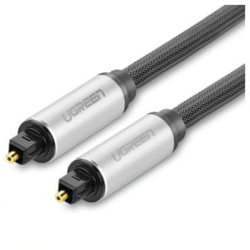 Ugreen AV108 Toslink audio optički kabel, pleten od aluminija, 1 m (sivi)
