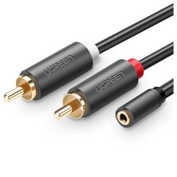 Ugreen AV102 kabel 2x RCA (Cinch) priključak 3,5 mm 1 m (crni)