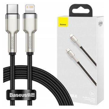 BASEUS Cafule USB-C na Lightning kabel, PD, 20W, 1m (crni)