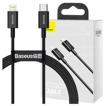 BASEUS Superior Series USB-C na Lightning kabel, 20W, PD, 1m (crni)