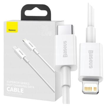 BASEUS Superior Series USB-C na Lightning kabel, 20W, PD, 1m (bijeli)