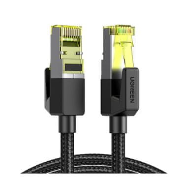 Ugreen NW150 Pleteni mrežni kabel, Ethernet RJ45, Cat.7, F/FTP, 1 m (crni)