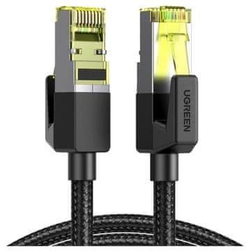 Ugreen NW150 Pleteni mrežni kabel, Ethernet RJ45, Cat.7, F/FTP, 3 m (crni)