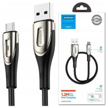 Joyroom S-M411 3A USB kabel za brzo punjenje na Micro USB 1,2 m (crni)