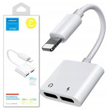 Joyroom S-Y104 Lightning / 2x Lightning adapter za slušalice - bijeli