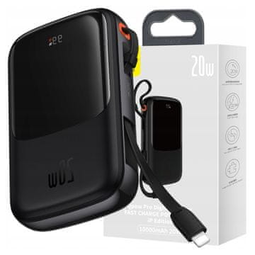BASEUS Qpow Pro Overseas Edition 10000mAh 20W Powerbank + 3A USB C kabel - crna