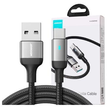 Joyroom Extraordinary Series A10 USB-A / USB-C 3A kabel 1,2 m - crni