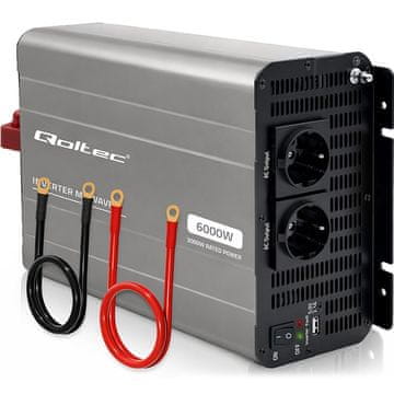 Qoltec Qoltec MS Wave pretvornik napetosti 12V na 230V, 3000/6000W, USB