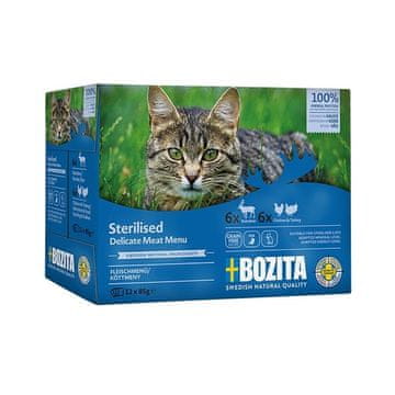 Bozita BOZITA Sterilised Delicate meat menu - mokra hrana za mačke - 12x85g