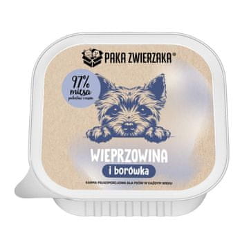 Paka Zwierzaka PAKA ZWIERZAKA Svinjetina s borovnicama Mono - mokra hrana za pse - 150g