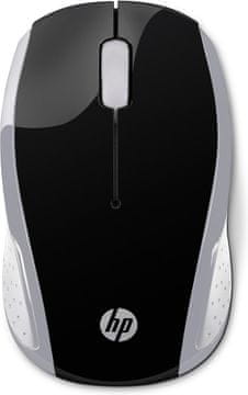 HP Wireless Mouse 200 (Pike Silver) - Crni