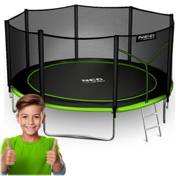 Neo-Sport Vrtni trampolin 13ft/404cm s vanjskom mrežom i ljestvama