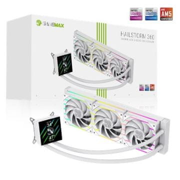 slomart Gamemax HAILSTORM 360 LCD WH CPU hladnjak, 360mm, bijeli