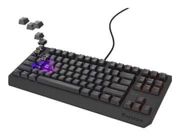 Genesis GENESIS Thor 230 TKL gaming tipkovnica, USB, TKL, Crna