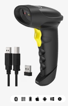 slomart Inateck BCST-50 ručni čitač bar kodova 1D/2D, crna/žuta