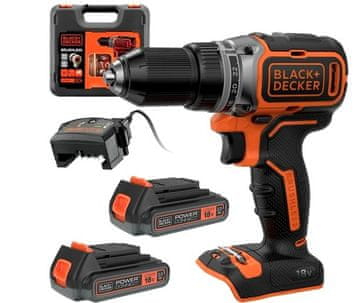 Black+Decker Akumulatorska bušilica BLACK+DECKER 18V BL186K1B2-QW 52Nm 2x2.0Ah BL