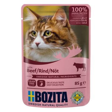 Bozita BOZITA Mesni komadići u želeu s govedinom mokra hrana za mačke, 85 g