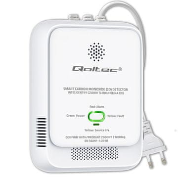 Qoltec Qoltec 52576 detektor ugljičnog monoksida (CO), alarm 85dB, LED, 220-240V
