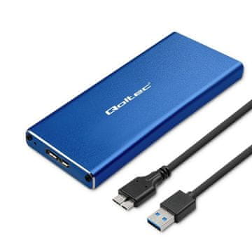 Qoltec Qoltec 51832 Kućište za M.2 SSD SATA NGFF USB 3.0 - Plavo