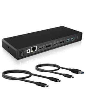 RAD ICY BOX IB-DK2245AC USB 3.2 Gen 1 Type-C adapter za napajanje, 100W, crni