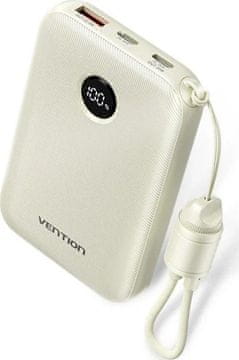 Vention Vention Powerbank, 10000mAh, 2xUSB-C, 1xUSB-A, 22.5W, bež